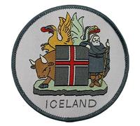 Generic Aufnäher mit Island-Wappen, bestickt, zum Aufbügeln oder Aufnähen, ideal für Rucksäcke, Jacken, Hüte, Gepäck, Taschen, DIY-Geschenkflicken, groß