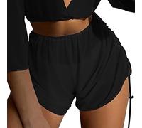 Generic Boardshorts für Damen Große Größen Sexy Mesh Durchsichtig Badeshorts Bademode Kurze Badehose Bikinihose Strand Schwimmshorts Transparente Chiffon Bikini Cover Up Sport Yoga Shorts Hotpants