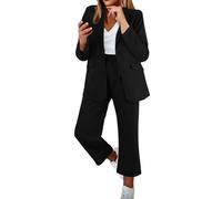 Generic Damen Blazer Zweiteiler Anzug Set Anzugjacke Mit Hose,Blazer Mit Kurzer Hose Damen,Blusen Blazer Festlich,Jerseyblazer,Damen Blazer,Blazer Damen Weiss