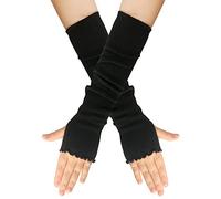 Generic Damen Fingerlose Handschuhe Dehnbar Arm Handwärmer Lange Fäustlinge Arm Handschuhe Winter Warm Lange Ärmel Warm Strick Handschuhe Pluswärmer Handstulpen Armwärmer Stulpen 1 Paar