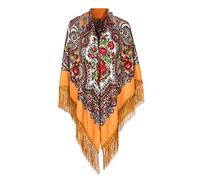 Generic Damen Frauen Brautmode Accessoires Halstuch Schal mit traditionellem ukrainischem/polnischem/russischem Blumenmuster und Fransen Elegante Halstuch Schal