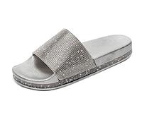 Generic Damen Slippers Strass Hausschuhe Pantoletten Mode Glitzer Sandalen Bequem Weiche Rutschfest Strand Badeschuhe Flach Bade Schlappen Sommer, EVASHUN115