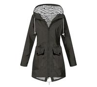 Generic Damen Trenchcoat Langer Mantel Winddichter Jacke Einfarbig Kapuzenjacke Damenmantel Windjacke Übergangsmantel mit Taschen mit Knöpfen Meine Bestellungen Anzeigen