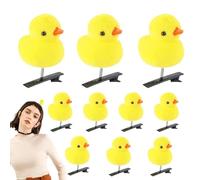 Generic Enten-Haarspange,Süße gelbe Enten-Haarspange,Cartoon Ente Tier Kopfbedeckungen 10 Stück | Süße und weiche Tier-Haarspangen, gelbe Ente, lustige Haar-Accessoires, Haarnadeln für Kinder und