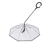 Generic Generic Regenschirm für Spaziergänger, Transparent, C-förmiges Design, Integriertes Leinensystem, Unverzichtbare Haustierausrüstung