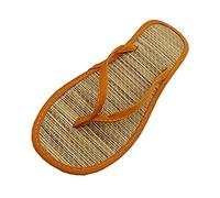 generic Hausschuhe für Damen Sommer Flip Flops Bambus rutschfest Schlappen indoor Stroh Pantoffeln zehentrenner Rutschfeste Badelatschen Herren Badelatschen Unisex Strandschuhe Frauen Hausschuhe
