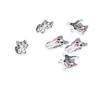 Generic Niedliche Holzknöpfe in Katzenform Zum Basteln, 50 Stück, Bemalte DIY-Knöpfe für Handgefertigte Nähdekoration, Stricken, Häkeln, Scrapbooking, Geeignet für Gestrickte Pullover, Rucksäcke,