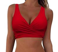 Generic Sale Angebote Tankini Oberteil Leichte Bustier Mit Bügel Sport Locker Bustier Bikini Damen Große Brüste Bikini Große Brüste Oberteil Tankini Oberteil Damen Einzeln(1-Red,L)