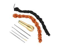 Generic Schuhreparaturgarn, Langlebiges, Robustes Nähahlen-Set für Selbstgemachte Lederschuhe mit 4 Edelstahlnadeln und 2 X 18 M Langen Schwarzbraunen Kordelfäden
