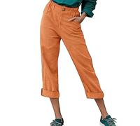 Generic Sommerhosen Damen Leicht und Luftig Esprit Damen Leinenhose Freizeithose Damen Lang mit Taschen Stoffhose Weites Bein High Waist Damen