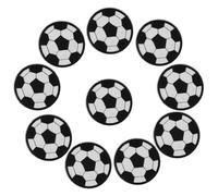 Generic Stickzubehör Fußball-Aufnäher, Einfach zu Verwendende Aufbügel- oder Aufnäher- für Textilien, Vorhänge, Laken, 10 Stück Fußball-Stickaufnäher