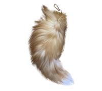 Generic Therian Tail Fuchsschwanz Anhänger 40cm Extra Groß Fuchs Schlüsselanhänger Tasche Zusätze Auto Schlüsselketten Anhänger Weich Flaumig Fox Tail Handtasche Dekoration Grau Unisex-Jugendliche