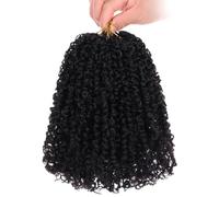 Generic Yanky Twist Crochet Hair with Fashion Curly Braids, Easy Installation, Soft Texture Hochtemperaturfaser, Natural Black 30.5 cm Crochet Hair, 10 Packungen mit 240 Strähnen
