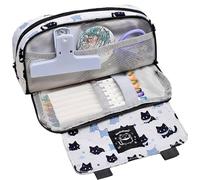 Genérico 2 Stück Multifunktions-Organizer für Stifte mit Katzenmotiv, doppellagig, 20 x 10 cm, Doppellagiges Federmäppchen, Kätzchen, Polyestergewebe, Studenten, und Reisen