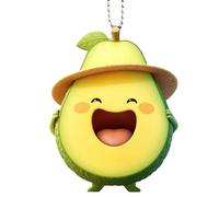 Genérico Avocado-Schlüsselanhänger - Avocado-Anhänger | 2D-Acryl-Spielzeug, erhältlich mit Cartoon-Ausdrücken, niedliche Spielzeugdekoration für den Geburtstag des Baums, Stil 1, Consulte la