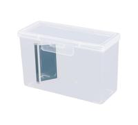 Genérico Business Card Container mit Deckel - 10,5 x 4,5 x 6,6 cm, Mini-Aufbewahrung, rechteckig | Kartenhalter für Business, Kreditkarte, Spiel - Transparent PP - Schreibtisch Organizer Büro Zuhause