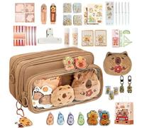 Generico Capybara Pencil Case, Large Capacity School Supplies For Classroom, Aesthetic Pencil Bag Cute Stationery Set, Office College Ruler Eraser Marker Boys Girls Teens Student