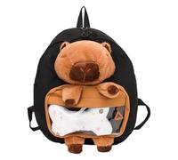 Genérico Carpincho Rucksack, Plüsch, Cartoon-Schulrucksack, Rucksack mit großer Kapazität für Jungen, Mädchen und Jungen, schöne Schultasche, Plüsch-Rucksack für Studenten, Schwarz , Consulte la