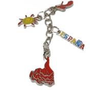 Genérico Dekorativer Schlüsselanhänger mit Flamingo und Sonne, Glücksbringer, Rot und Gelb