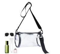 Generico Durchsichtige Taschen für Damen, transparente zylindrische Tasche aus PVC für Stadion, kleine Reisen, Picknick, Sportveranstaltungen, Konzerte