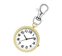 Generico Elegante Bag Charm Watch Penderant, tragbare Uhr mit rundem Clip für Rucksäcke, und Schlüssel, Reisen und den täglichen Gebrauch, mehrfarbig, Silver