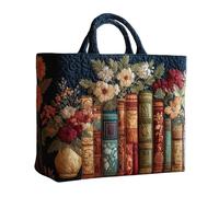 Generico Floral Quilted Shoulder Bag - Vintage Canvas Handbag with Large Capacity Storage, Stylish Carry Tote for Women | Office School College Travel Gym Shopping Casual Daily Use Accessory