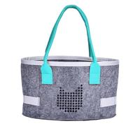 Generico Foldable Kids Travel Toy Container, Portable Audio Player Organizer, 26x17x15cm, Handles, Multi-Purpose Cosmetic Storage, Arts and Crafts Organizer, Felt Tote Bag for Women, Home