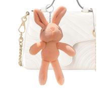 Generico Keechain Bunny, Plüsch-, tragbar, weiches Kaninchenpeliv, Volltier, Zink, Tierspielzeug für Schultaschen, Autos, Geldbörsen, Rosa, riferimento alla descrizione