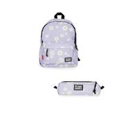 Generico Legami Schulrucksack mit Reißverschluss, Innentasche für Laptop und Tablet, Daisy mit Gänseblümchen mit passendem Beutel