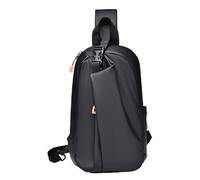 Generico Men Chest Bag, Sling Shoulder Travel Hiking , 13.78x3.15x9.06 Inches Water-Resistant Versatile, Casual Bag for Men, Secure Everyday Carry Bag, Schwarz , riferimento alla