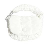 Generico Mini-Tasche - Kleine und niedliche Clutch mit Handgelenkschlaufe | Gesteppte Mini-Puffer-Tasche - für Aktivitäten im Freien Abend Reisen Termine Pendeln, Weiß, Fare riferimento alla