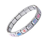 Generico Modulares italienisches Charm-Armband, modulares Edelstahlarmband, modisches Schmuckzubehör für Reisen, Camping, Bankett und Verabredungen, riferimento alla descrizione, Edelstahl, Siehe