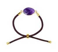 Generico Natural Crystal Armband | Irregular Edge Amethyst Gemstone Jewelry | Adjustable Stone Bracelet for Men & Women | Eye Wristband, Accessory For Daily Wear | 3x1.7cm