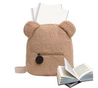 Generico Push Bear Ear School Bag - Für Kinder, Plüschtierpaket, Schultertasche Für Weiches Spielzeug, Leichte Reisetasche | Geschenk Für Kinder Kindergarten Für, Khaki, riferimento alla descrizione