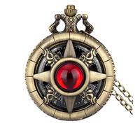 Generico Quarz mit Edelsteinen - Vintage Römische Ziffern | Halskette für Damen und Herren | Steampunk Geschenk zu Weihnachten Und Geburtstag | Quarzwerk, mehrfarbig, P5026