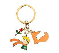 Generico Schlüsselanhänger Der kleine Prinz, Rosa Fuchs und kleiner Prinz, Schlüsselanhänger aus Metall, Gadget Der Kleine Prinz, Geschenkidee Der Kleine Prinz