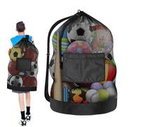 Generico Soccer Ball Bag, Heavy Duty Football Mesh Carrier, 39.76x29.92x0.39 Inches Multi Functional Sports Equipment Storage Net Pouch for Athletes, Youth, Women, Teens, Girls, Boys and Coaches