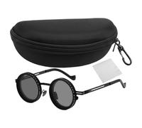 Generico Sonnenbrille, verstellbar, 9 Ebenen, UV-Schutz mit polarisiertem ND-Filter und polarisierten Linsen, runder Metallrahmen für Golf, Outdoor-Sportzubehör, Schwarz, riferimento