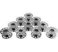 Generico Spoline, Spulen aus Metall, gelocht, mit Löchern für Heimnähmaschine, Pfaff Hobby, Gritzner | 10 Stück | L 20 mm x H 11 mm | Singer Catania
