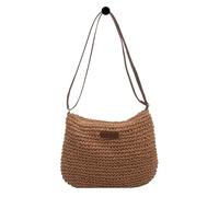 Genérico Strandtasche aus Stroh, für Damen, Strohtasche, Geldbörse, Geldbörse für Damen, zum Ausgehen, Urlaub, Einkaufen, Ausgehen, Strand, Camell, Consulte la descripción