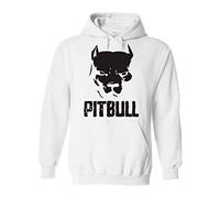 generico Sweatshirt Hood Pitbull, Kapuzenpulli Fight, Dog, Boxing Kick Boxing von S bis XXXL(L, Weiß)