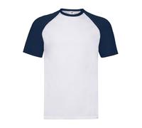 Generico T-Shirt Valueweight Baseball T - Zweifarbiges T-Shirt Uni Herren/Damen Raglanärmel Kurzarm 100% Baumwolle - 1 T-Shirt MOD. FRU 61-026-0, Weiß/Dunkelblau, Large