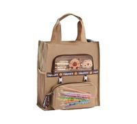 Generico Tote Bag - Capbara - Taschas Tote Capibara | Totess Capibarass Bag aus Canvas mit Tiermotiv | geräumiger Reiserucksack für Kinder, und Mädchen in der Grundschule, Light Coffee,