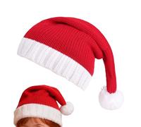 Genérico Weihnachtsmütze aus Strick, Weihnachtsmütze mit Bommel, waschbare Mütze, für Familientreffen, Winterfeiern, drinnen und draußen