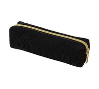 Generico Zipper Pencil Pouch - Corduroy 20x5.5x5cm | Aesthetic Large Capacity Pencil Case Stationery Bag For Pens Eraser Ruler Cards School Office Storage Girls Boys Daily Use, Schwarz ,