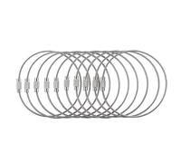 Générique 10 Stück Edelstahl Flugzeugkabel Kabel Auto Schlüsselanhänger Zubehör Geschenk Herren Silber - 1,5 x 15 cm
