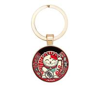 Générique 2,5 cm Zink-Legierung, Katzen-Schlüsselanhänger - Lucky Cat Keychain 2D | für Damen, macht es eine gute Erinnerung für Teenage Girls, Damen