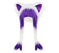 Générique Animal Hat - Soft Warm Cat Ear Beanie | Cute Hats with Braids | für Outdoor Indoor Cosplay Stage Celebration Party Holiday Decor Winter Women Girls Boys Kids Teen