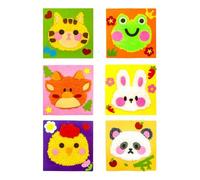 Générique Beginners Embroidery, Knitting Wool, Painting Kit Puncture Set Cartoon Animal Embroidery Fabric Coloring Handmade Materials Needle Felting For Kids & Adults