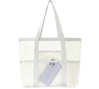 Générique Borsa Spiaggia, Borsa a Mano Antisabbia, Borsa Sportiva Impermeabile con Rete e Portaoggetti per Borraccia Occhiali da Sole